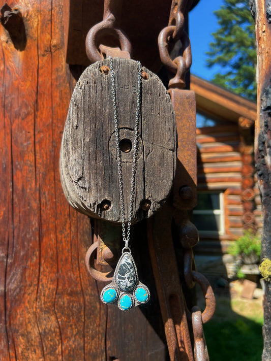 White Buffalo & Kingman Turquoise Necklace