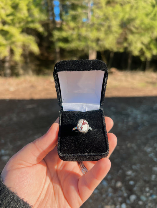 Sterling Silver & White Buffalo Ring